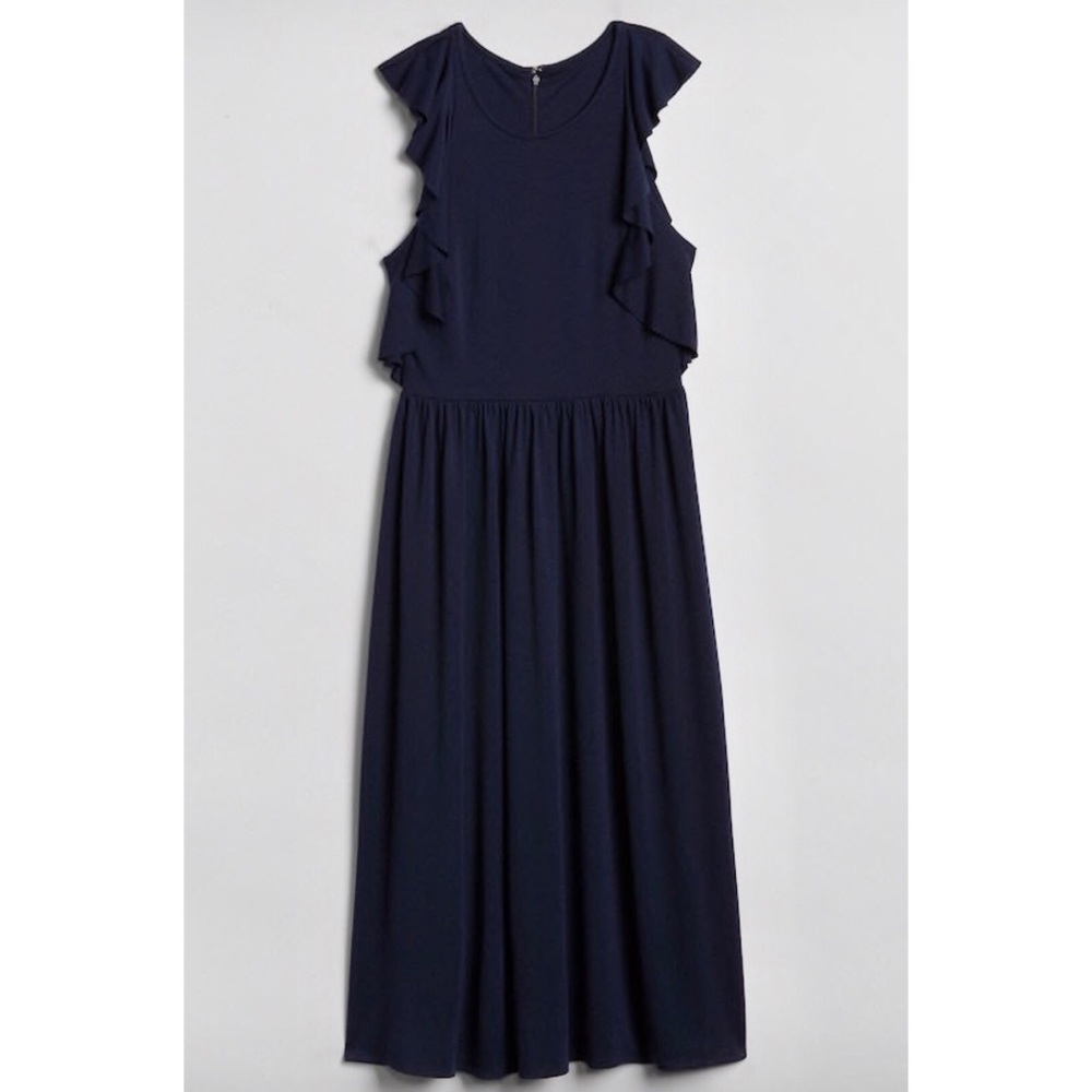 NWT Fit & Flare MIDI Ruffle Sleeve Dress